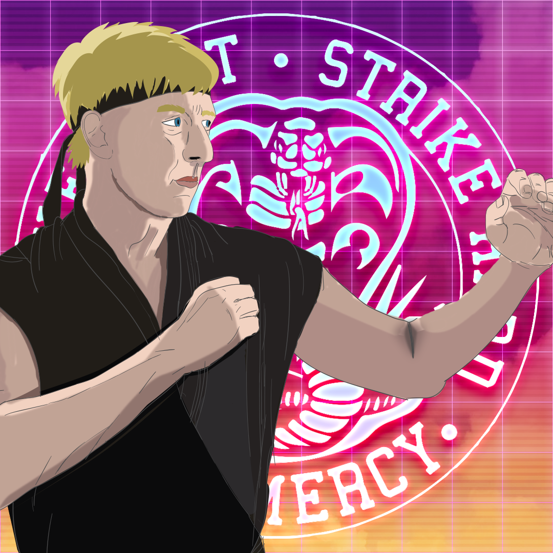 80s 80s art Cobra Kai DANIEL LARUSSO Digital Art homage ILLUSTRATION Johnny Lawrence karate kid Adobe Portfolio