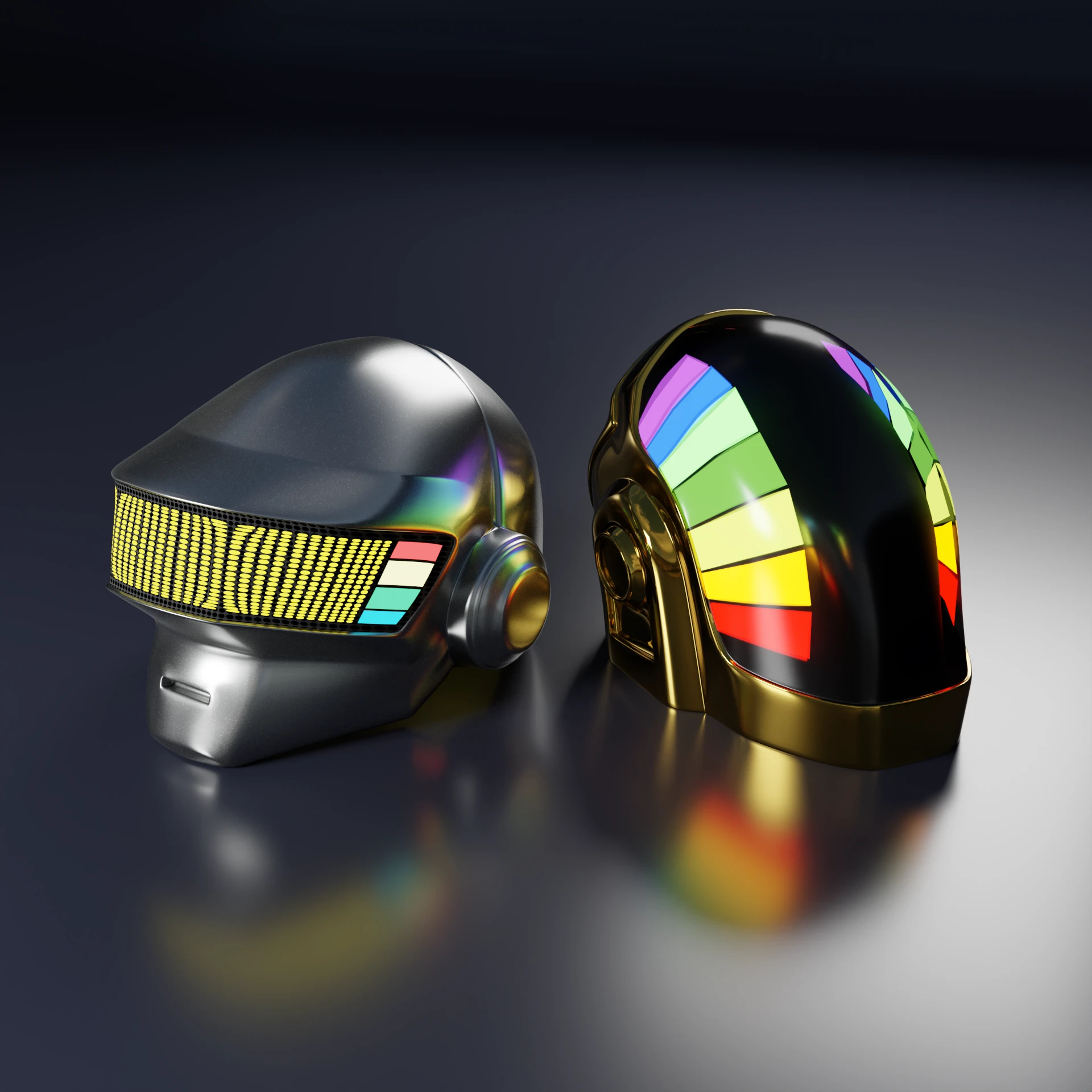 3D 3D Modelling blender daft punk Digital Art Fan Art Helmet Render